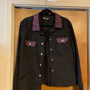 Christine Alexander Black & Pink Jean Jacket